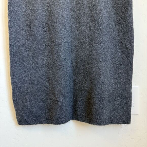 Zara Charcoal Gray Fleece Maxi Sweater Dress Size L Lagenlook Old Money Preppy - Picture 9 of 11